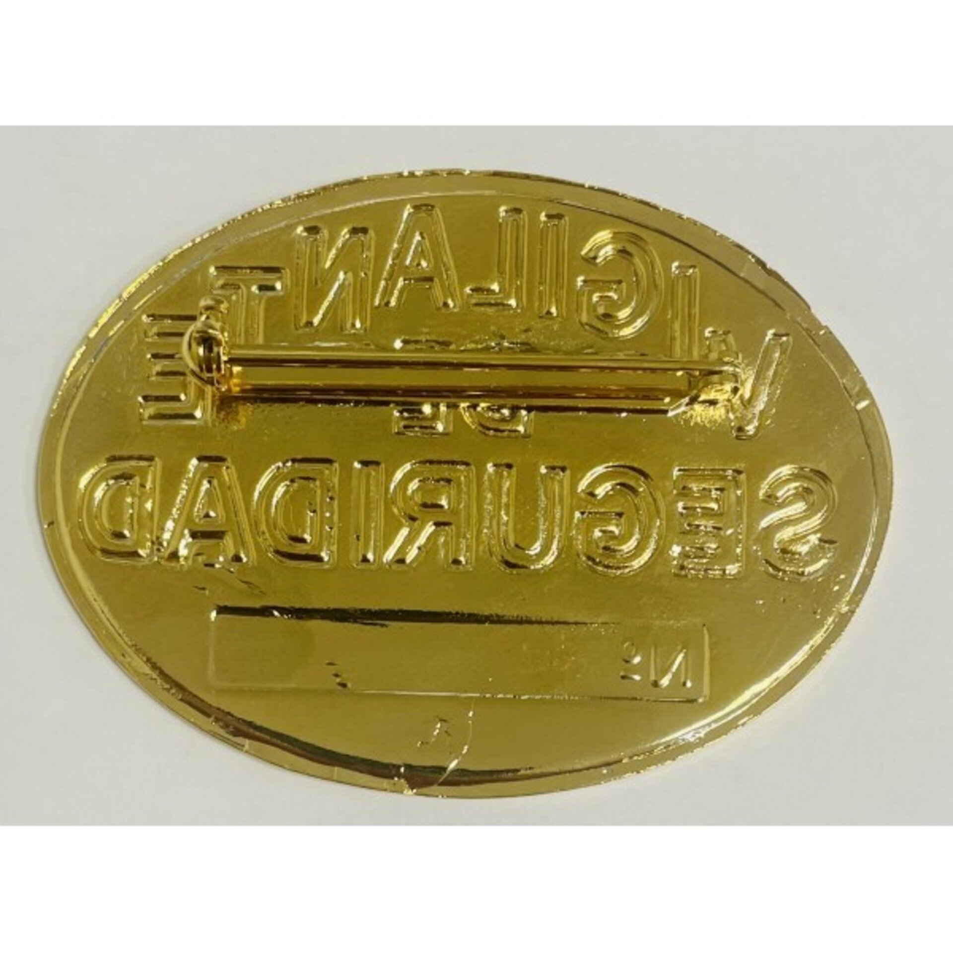 PLACA METAL VIGILANTE DE SEGURIDAD - GRABADA CON TIP - 2